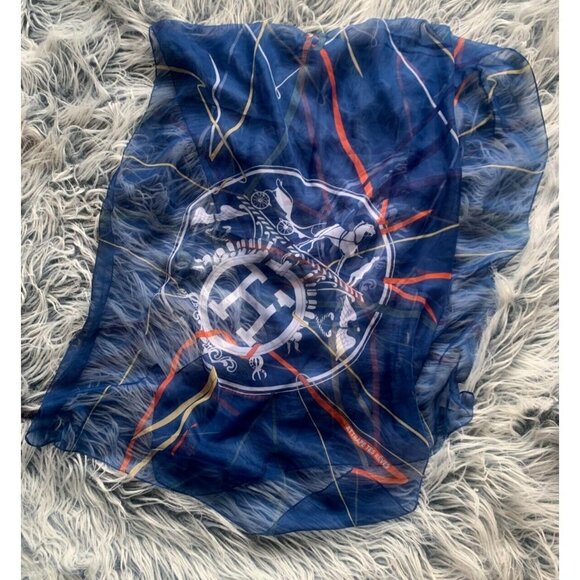 Hermes Scarf 27x66 inches Made in France Attrape Tes Reves Silk Logo RARE - Picture 9 of 9